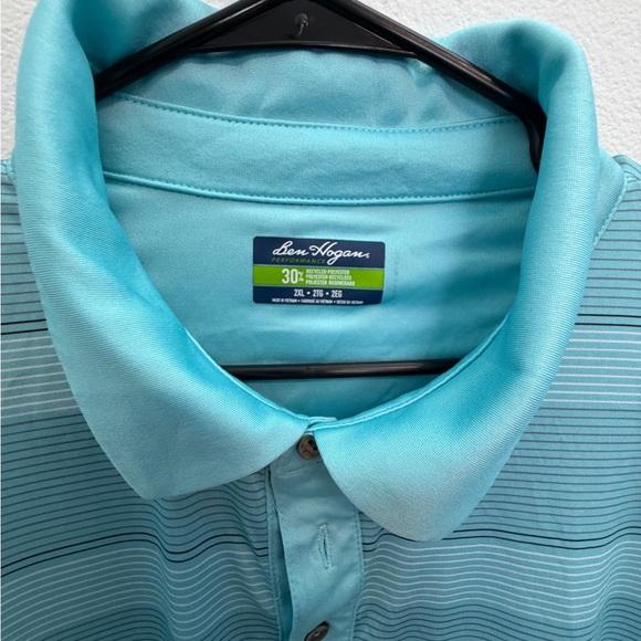 Ben Hogan Performance Men’s Teal Striped Polo Shirt | Size 2XL - Picture 4 of 4